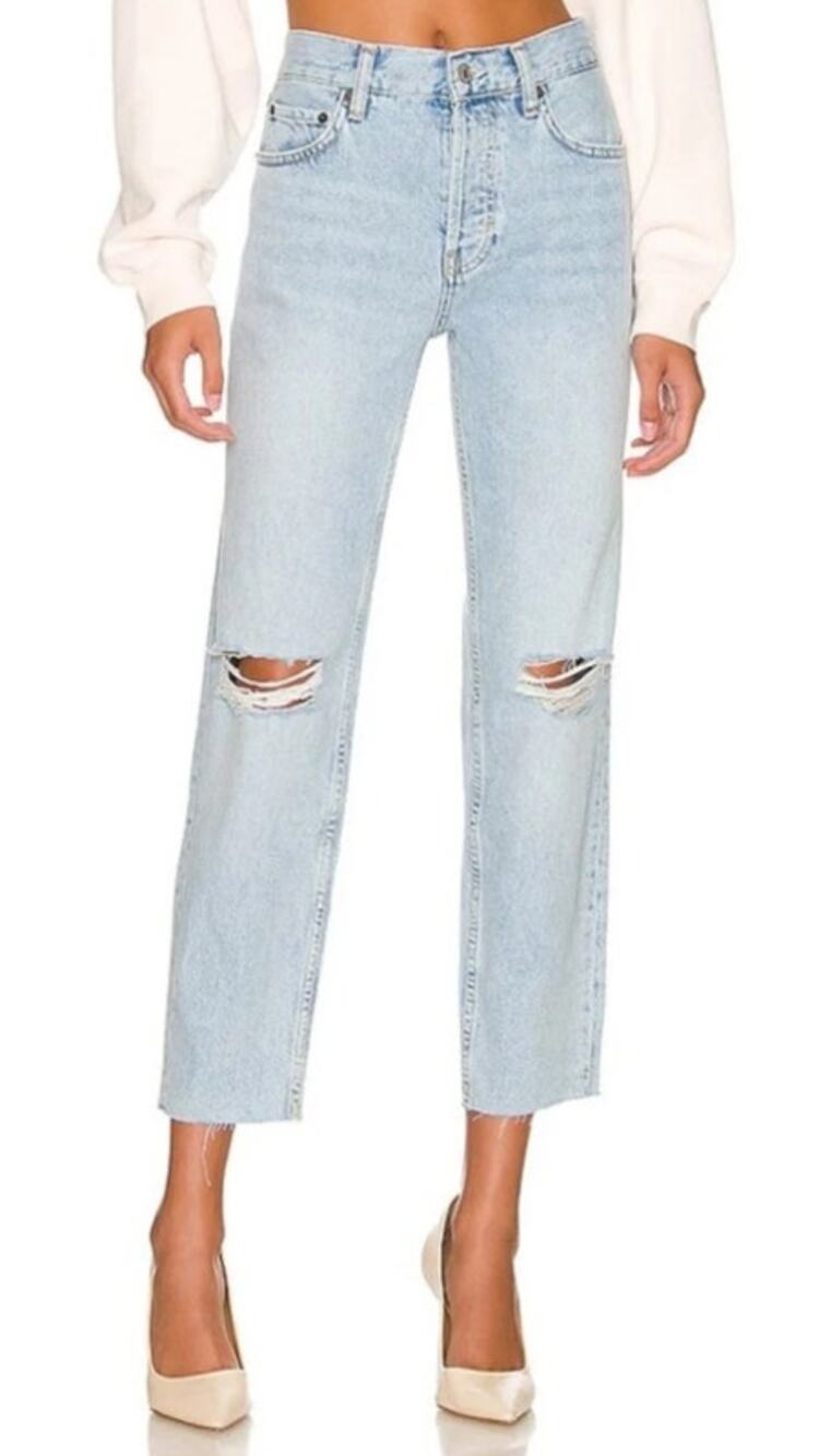 RAILS The Atwater Slouchy Straight Jeans Faded Blue Distressed NWT Women's 31